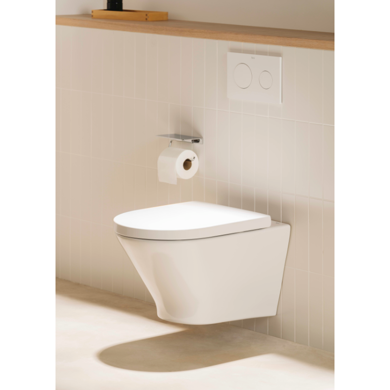 Roca - Inodoro completo suspendido round the gap con salida horizontal y fijaciones ocultas