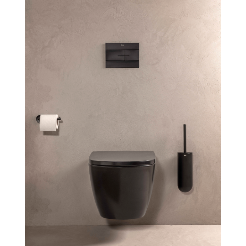 Roca - Inodoro completo suspendido Ona Rimless® con fijaciones ocultas negro mate