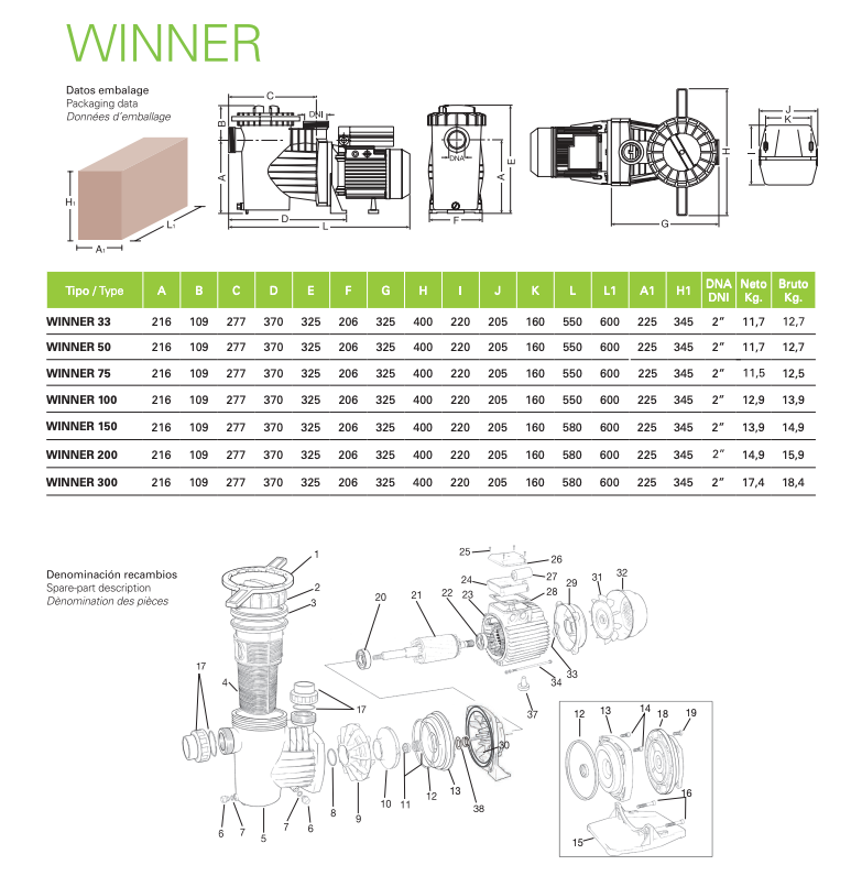 Saci - Winner bomba de piscina