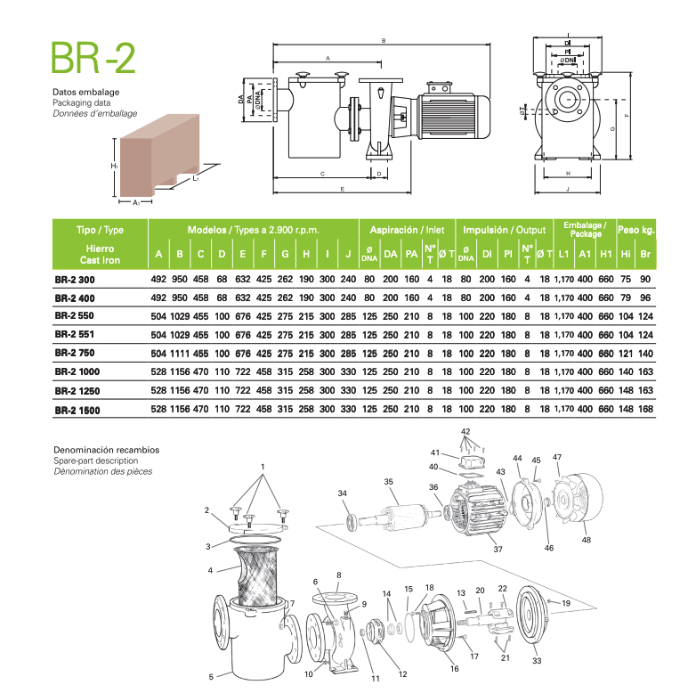 Saci - BR-2 (BRONCE) Bomba para piscina