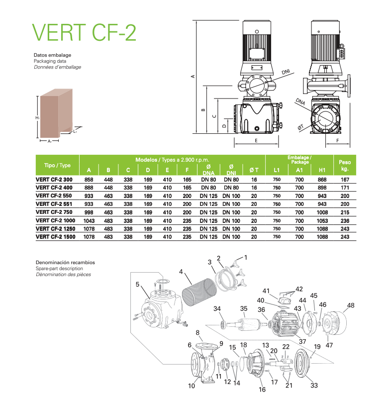 Saci - Vert CF-2 (2.900 R.P.M) Bomba para piscina