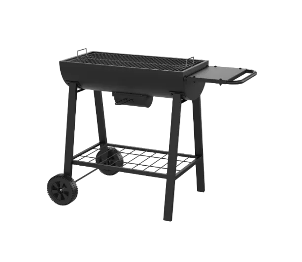 Barbecue Portatile a Carbone con Griglia Grande e Ruote