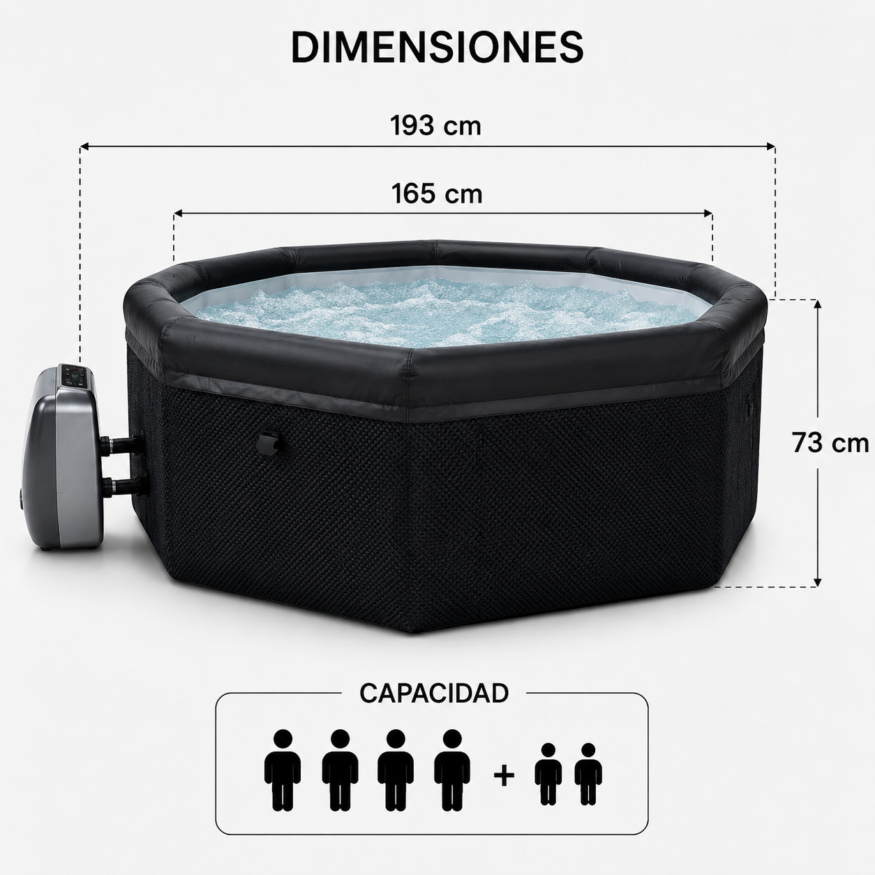 Nixspa Spa exterior insuflável semirrígido 5–6 pessoas