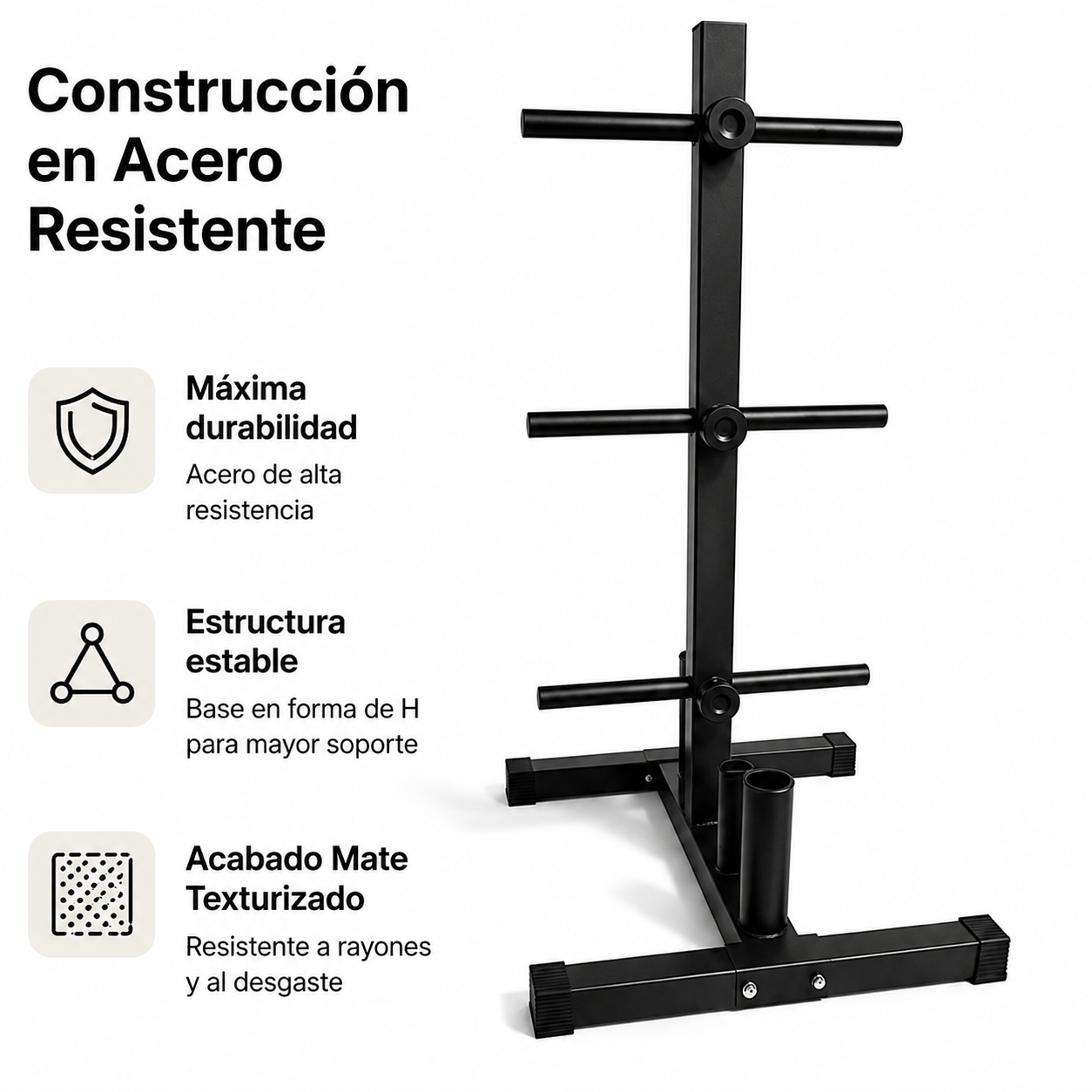 Soporte Ajustable 400 kg Rack Discos y Barras