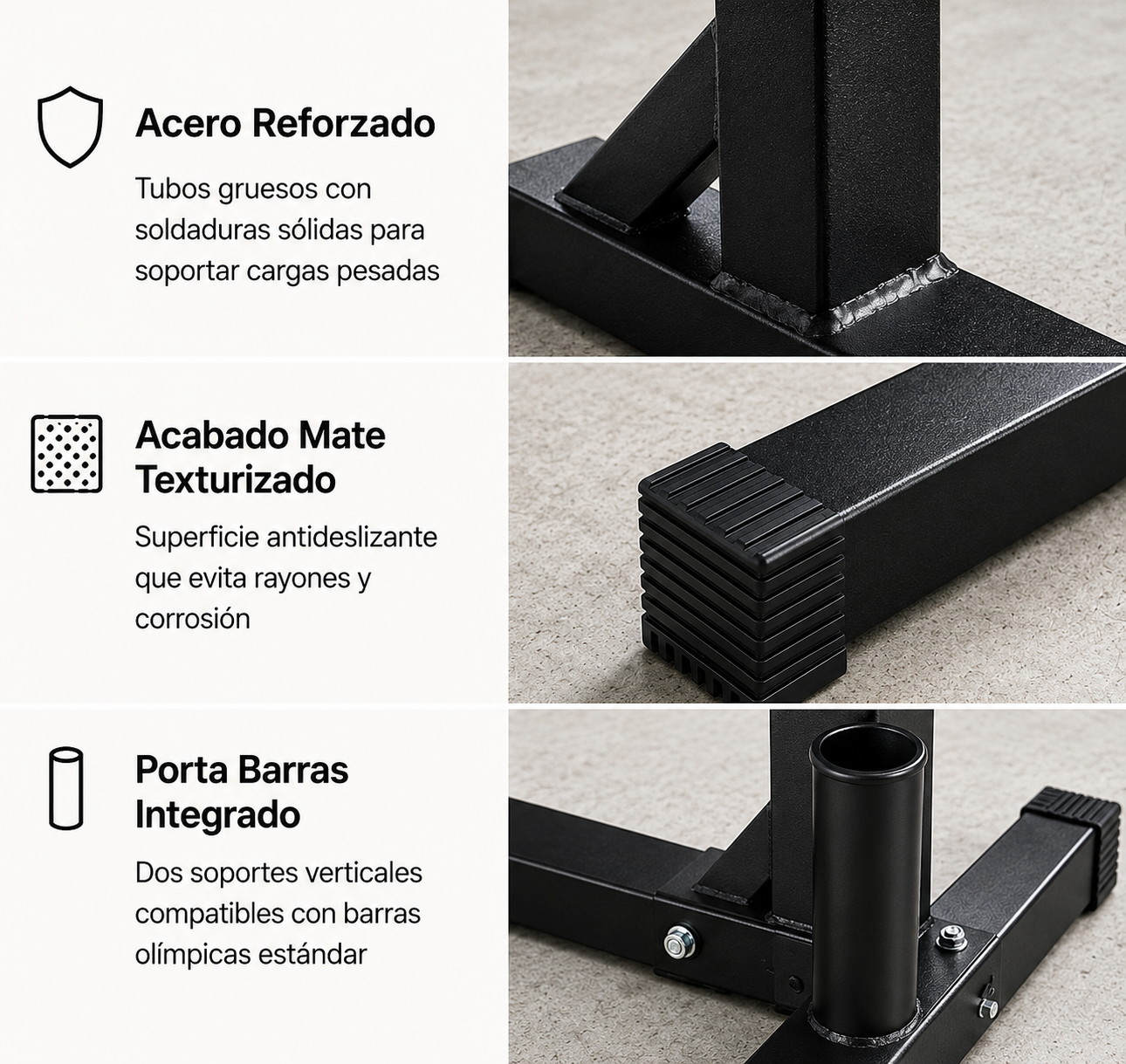 Soporte Ajustable 400 kg Rack Discos y Barras