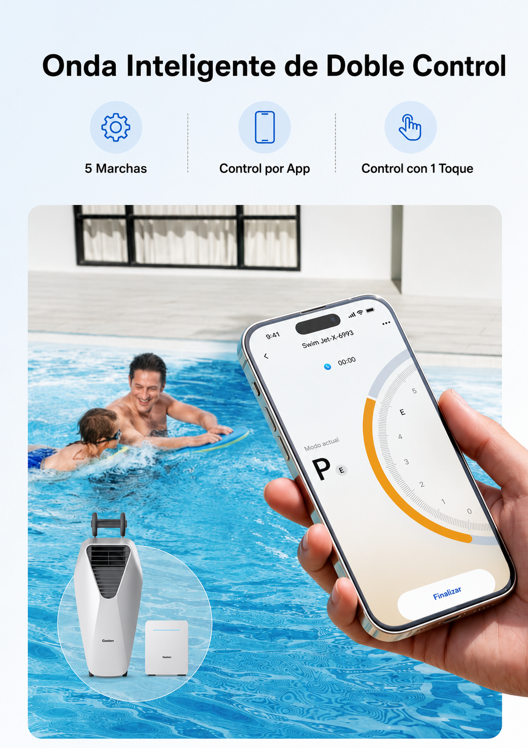 iGarden Swim Jet X Series Máquina de Contracorriente Portátil para Piscina sin Obras