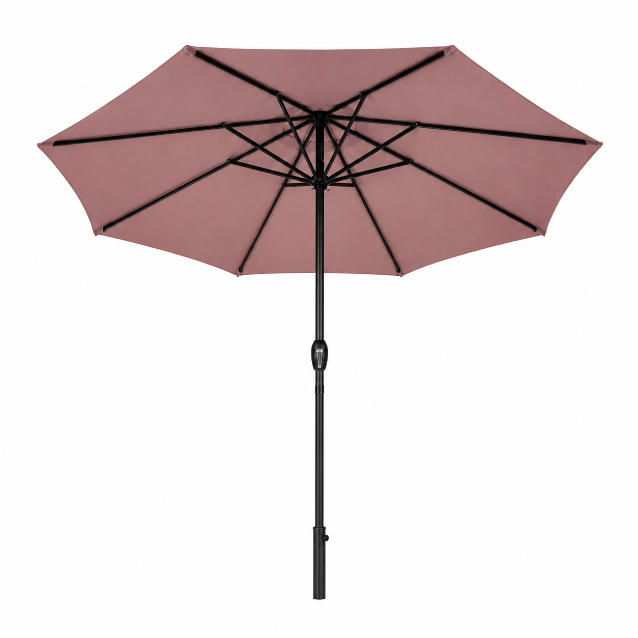 Zentraler Gartenschirm mit Kurbel, UV-Schutz und Stahlmast, Farbe Khaki, ohne Ständer