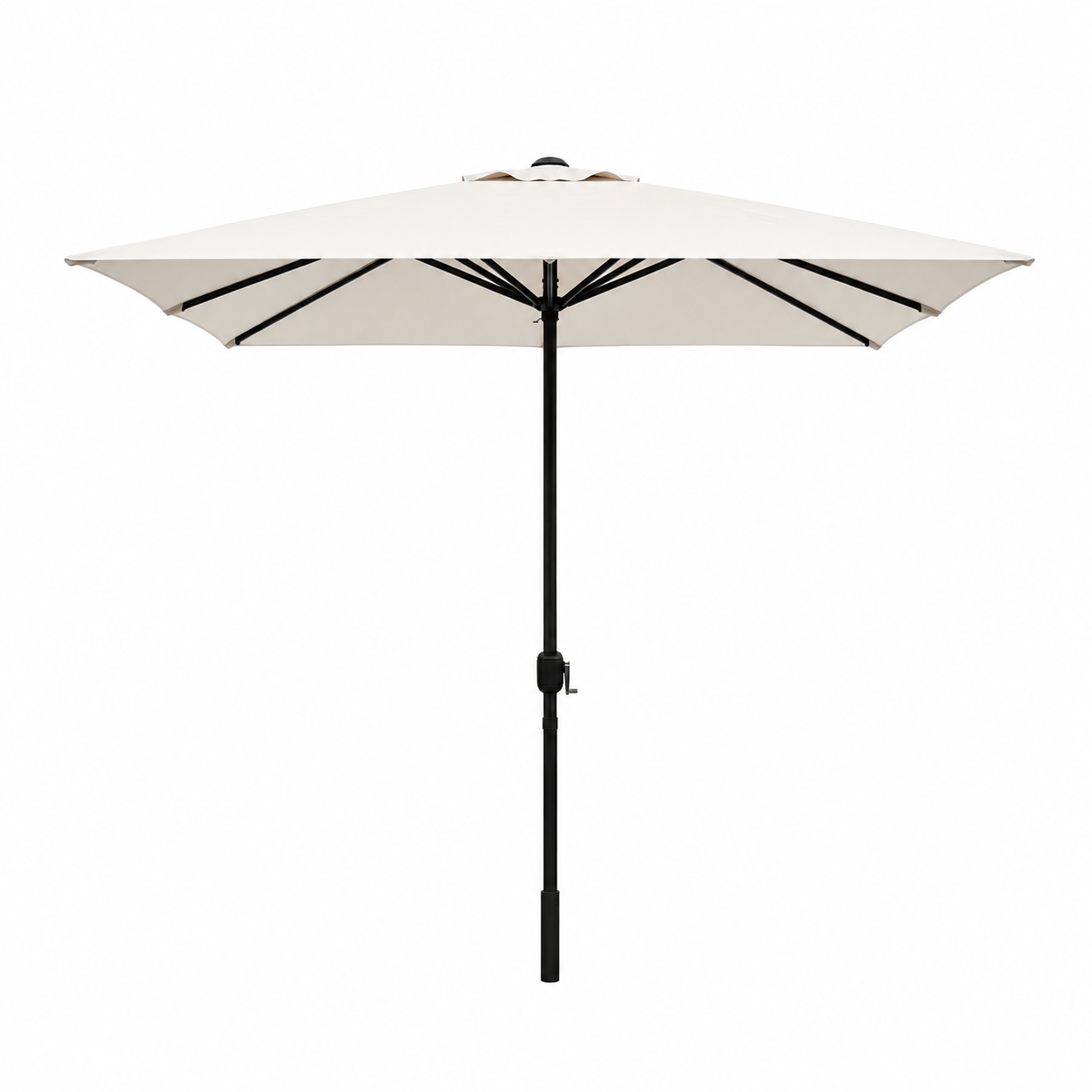 Zentraler Gartenschirm mit Kurbel, UV-Schutz und Stahlgestell, Farbe Beige, ohne Ständer
