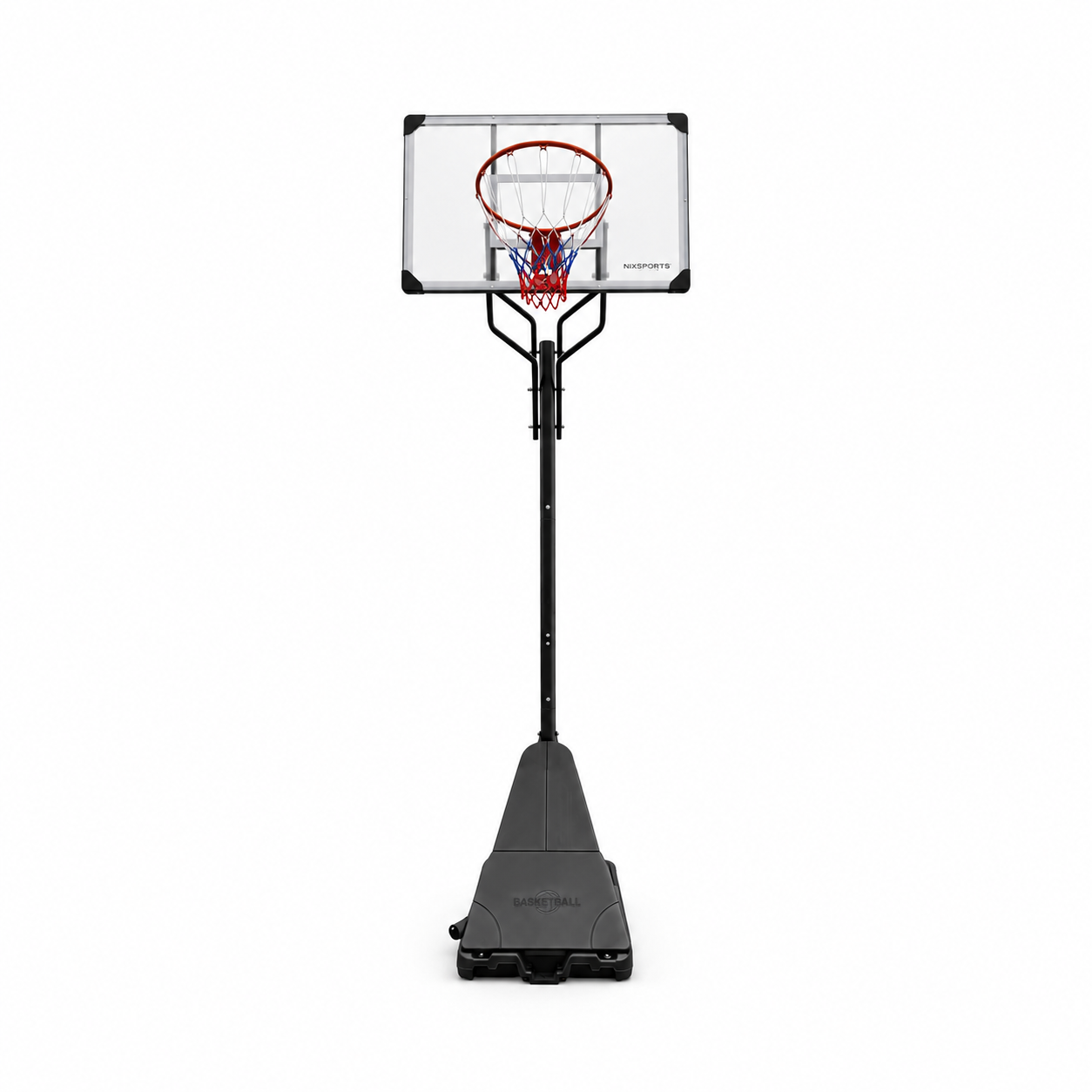 Canasta de Baloncesto Portátil con Altura Regulable 2,45-3,05 m — Tablero de Policarbonato, Aro de Acero Reforzado y Base con Ruedas para Exterior