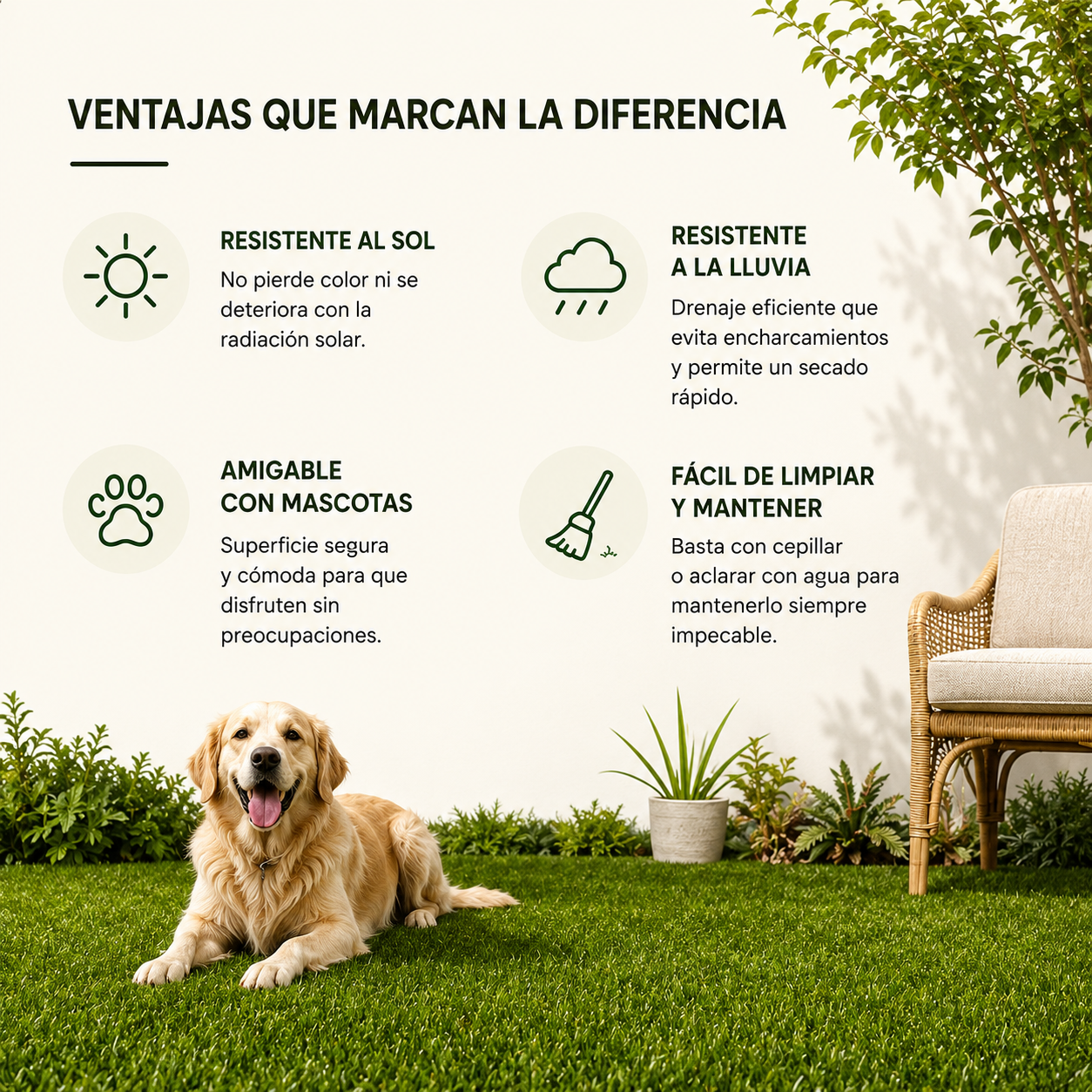 Lorvik Rollo Césped Artificial 20 mm — 1×5 m (5 m²) para Jardín y Terraza Exterior