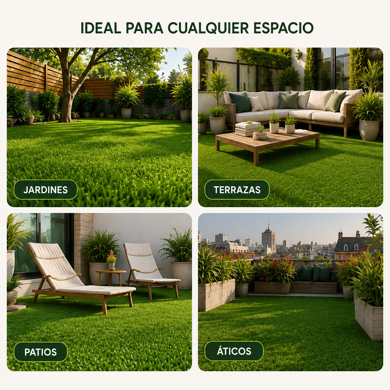 Rotolo prato sintetico 40mm giardino alta densità uso esterno naturale 1x5m (5m2)