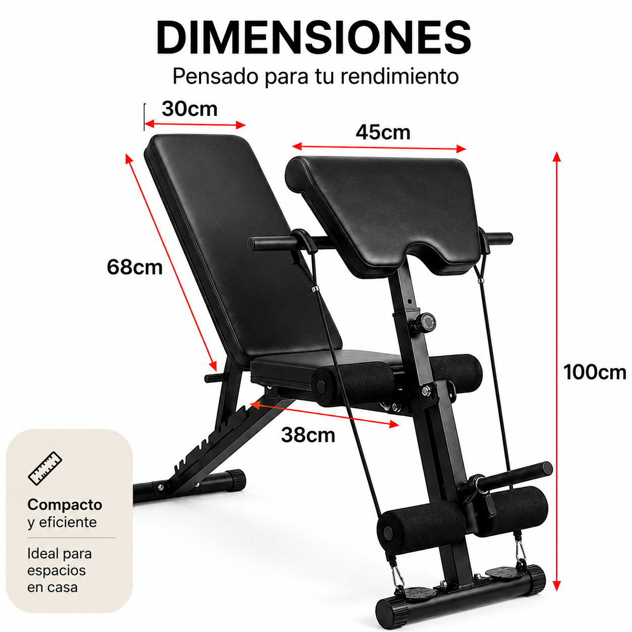 Banco De Musculación Plegable 2 En 1 Scott 120 Kg