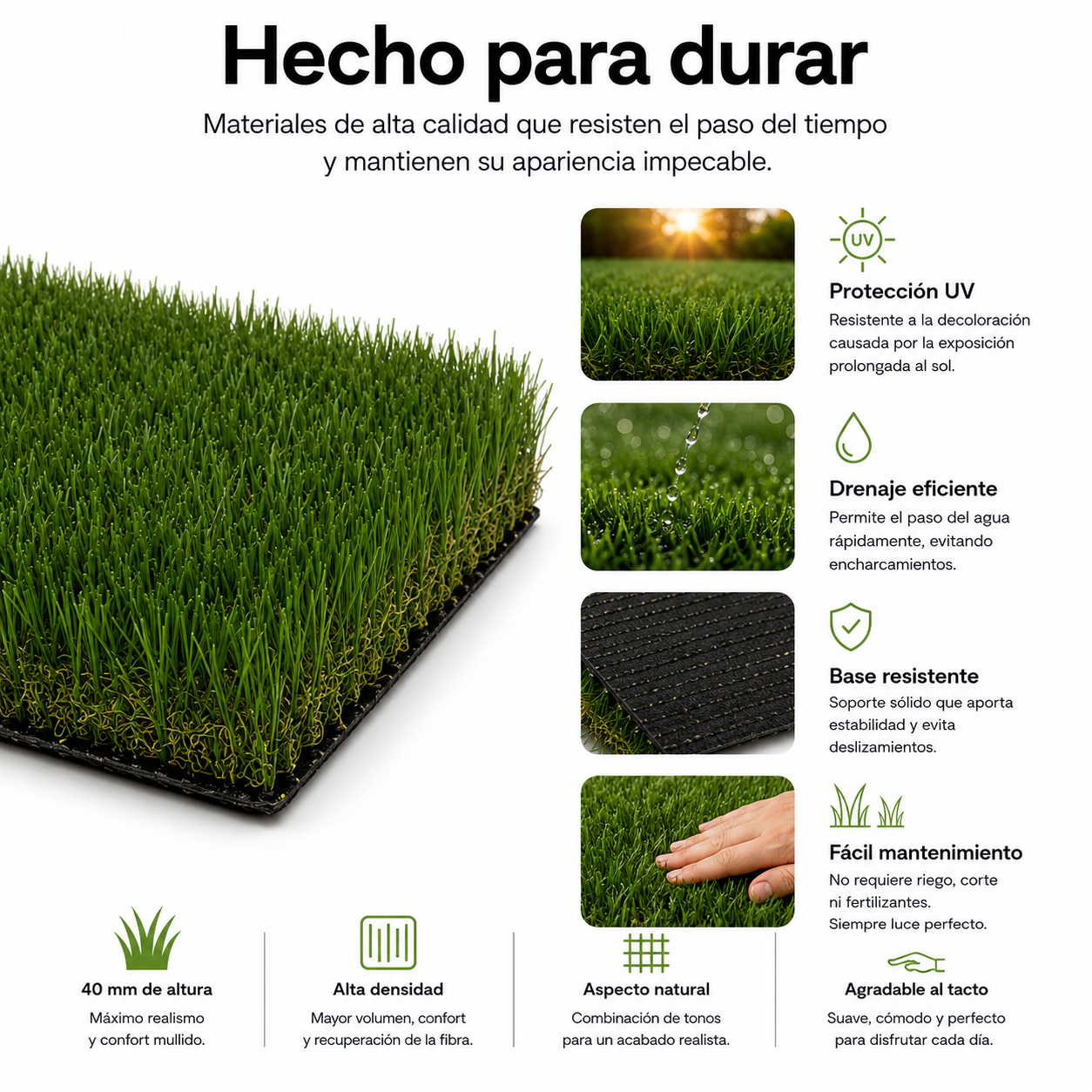 Premiumrol kunstgras 40 mm