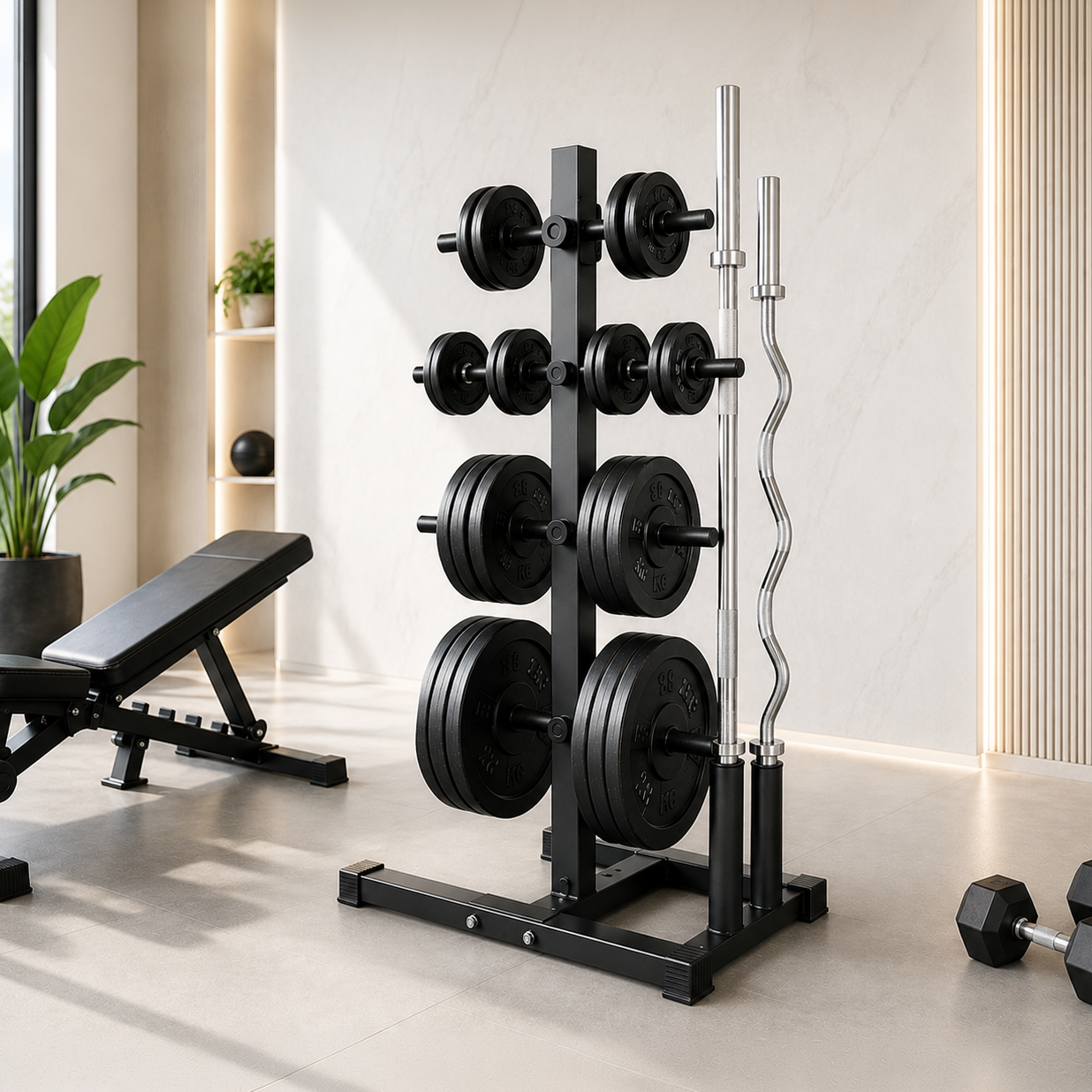 Soporte Ajustable 400 kg Rack Discos y Barras