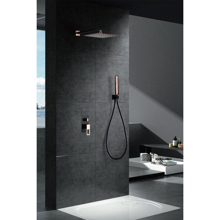 Imex – Svezia set doccia monocomando nero oro rosa