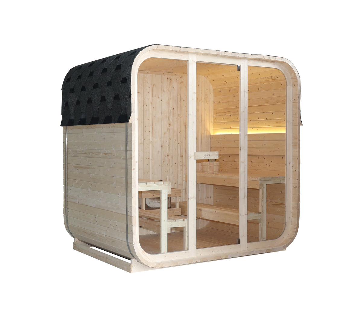 Sauna Exterior Cubo Panorámica Jardín 4-6 Personas