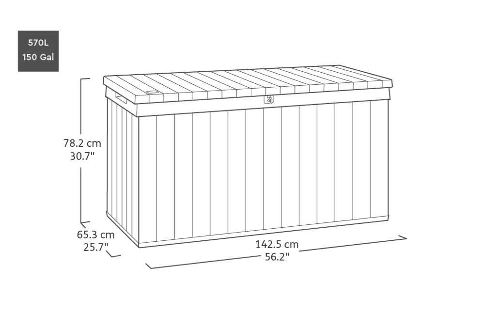 Keter - Arcón de exterior Darwin 150 castanho