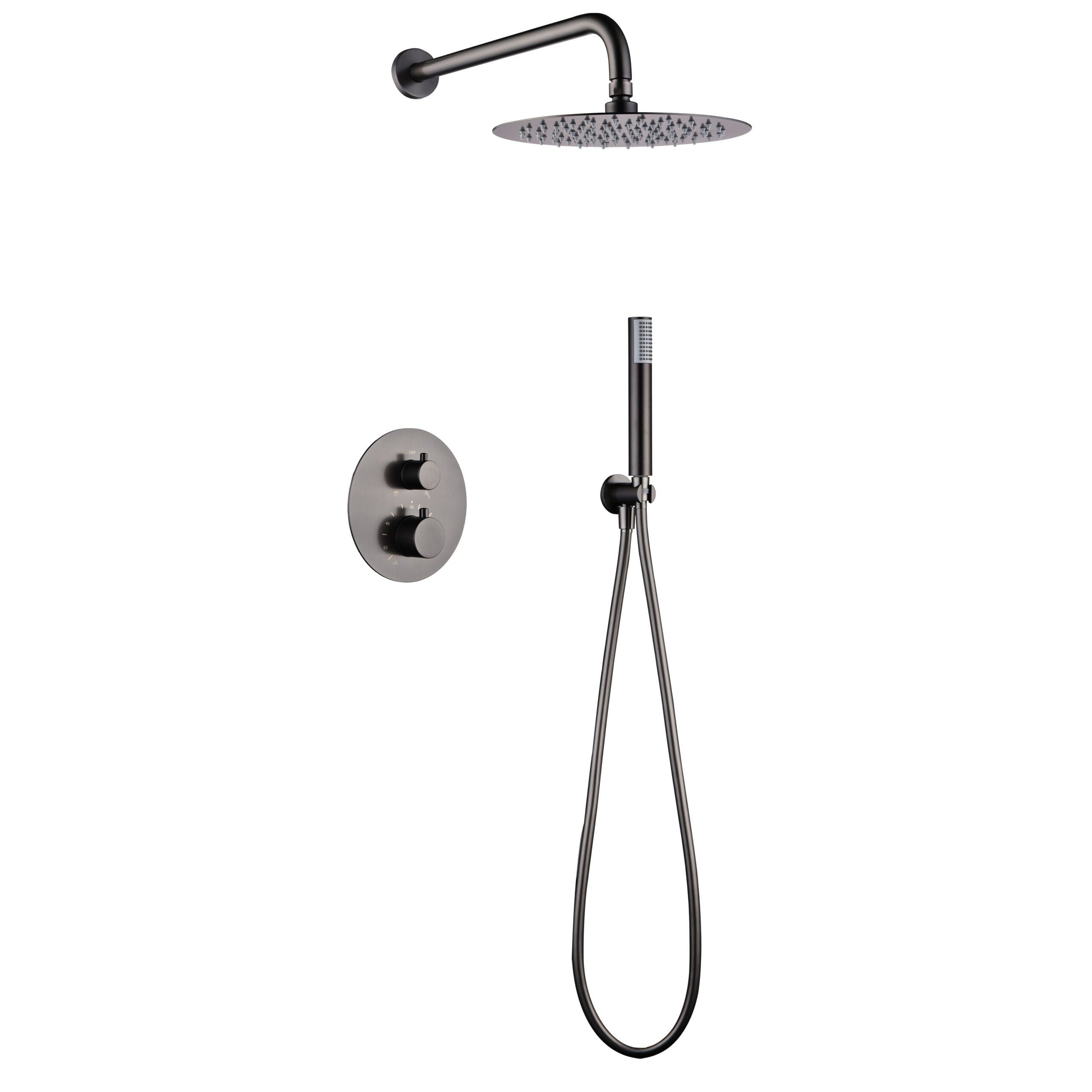 IMEX - ingebed thermosotische douche Monza Black Gun Metal