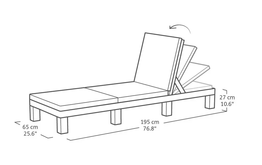 Keter - Tumbona de exterior Daytona Deluxe grafito