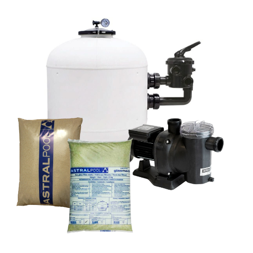 Pack Astralpool - Skypool Filtro 500 Ø + Bomba Sena para piscina + material filtrante