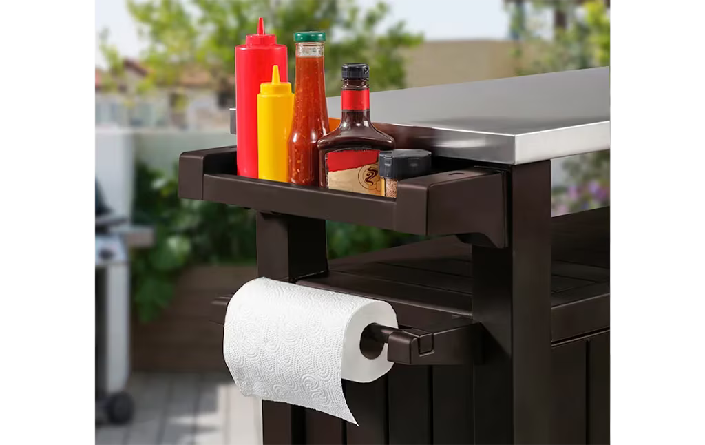 Keter - Mueble barbacoa grande de exterior marrón