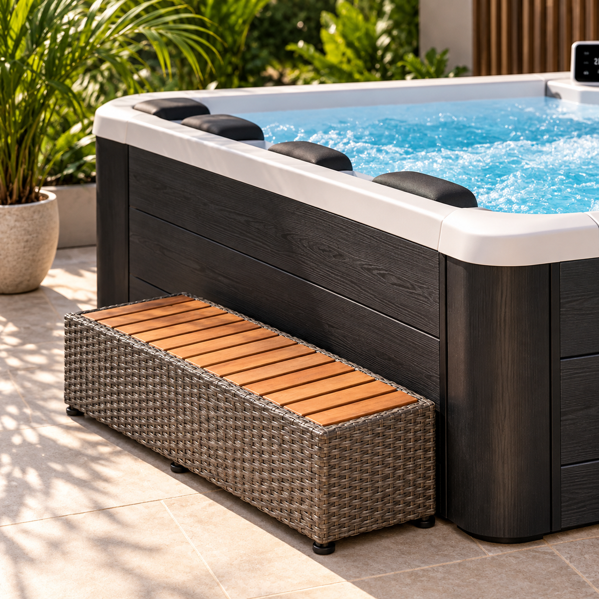 MSpa - Wicker Step B0303098 marchepied pour spa effet rotin