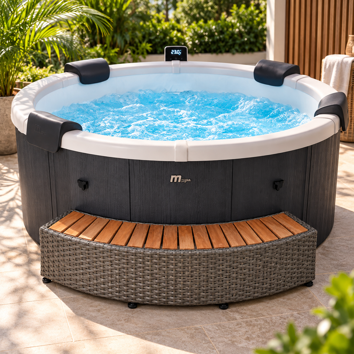 MSpa - Degrau Wicker Step B0303095 para spa com efeito de vime