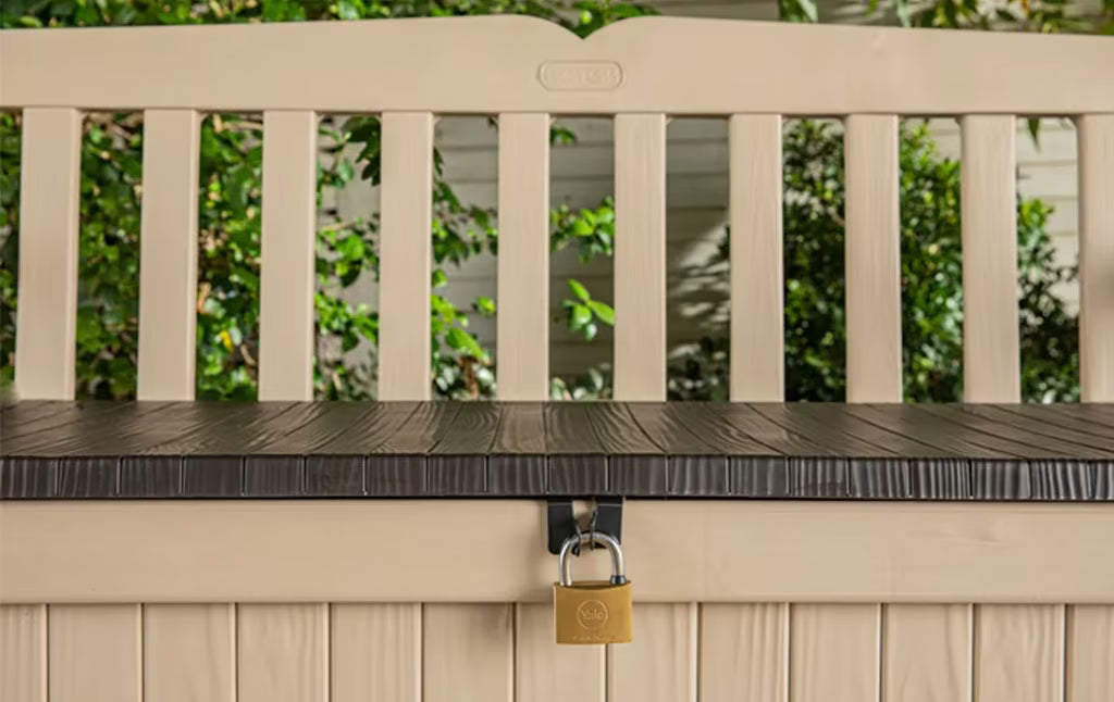 Keter - Banco arcón de exterior Eden Garden Bench marrón/beige