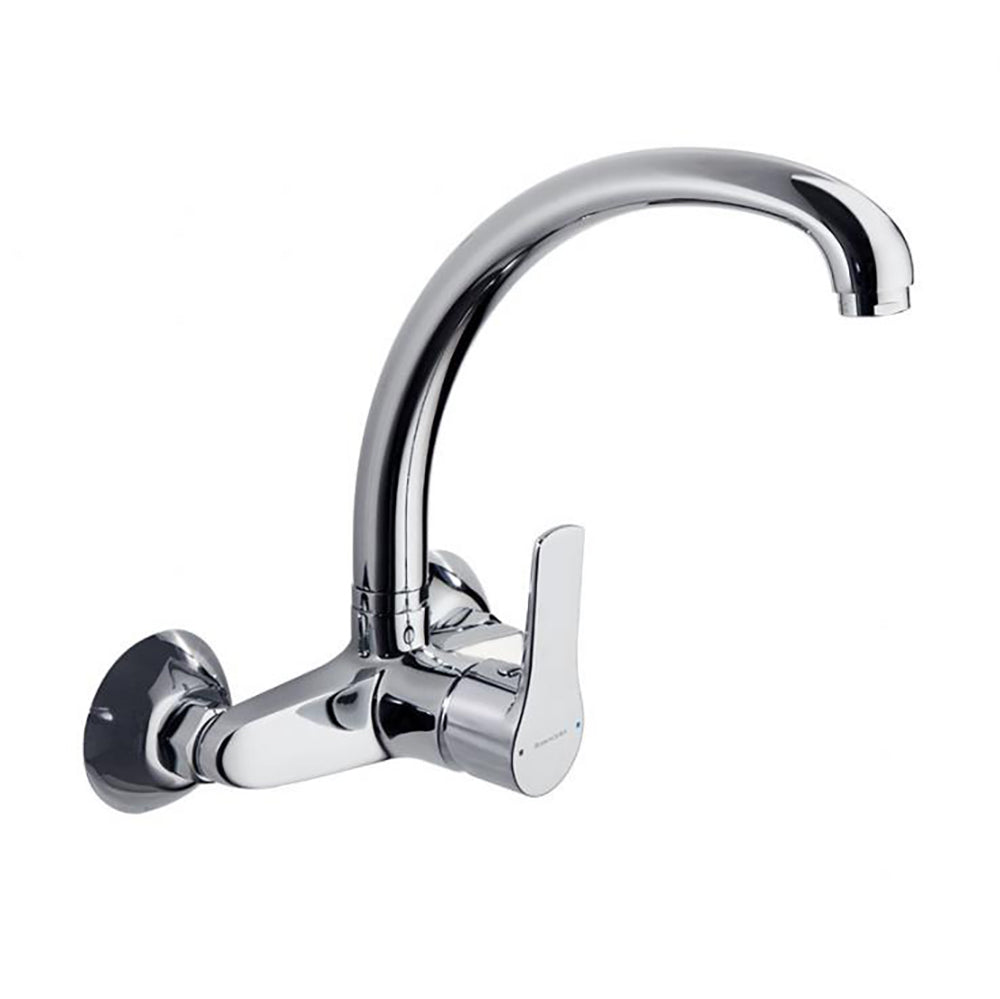 Ramon Soler - Titanium, Monomand of Wall Sink met hoge draaipijp, chroom