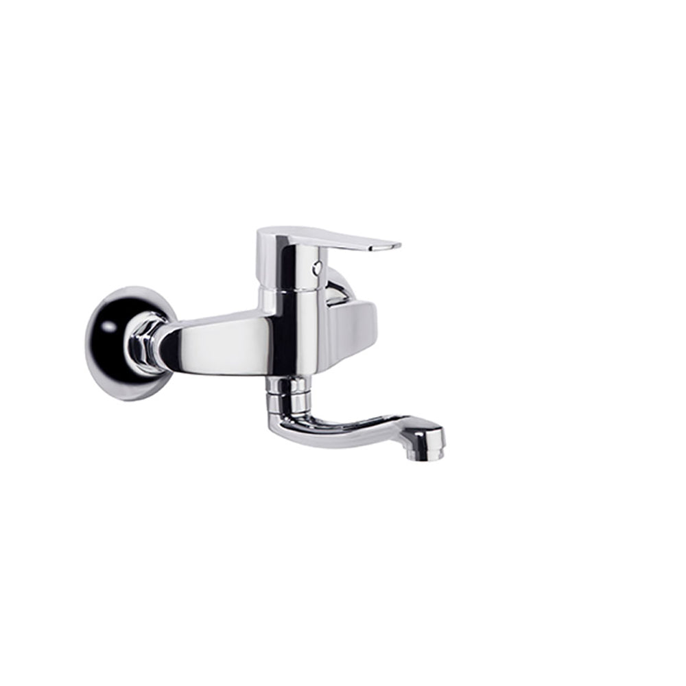 Ramon Soler - Titanium, wall sink with a short pipe 14cm, chrome