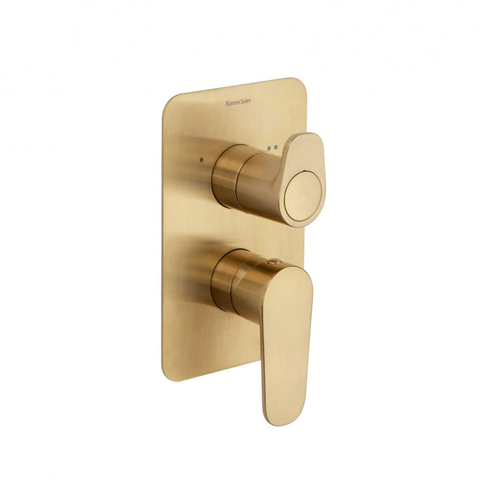 Ramon Soler - Alexia, built-in bathroom-ducha 2-tracks with metal plate, brushed gold