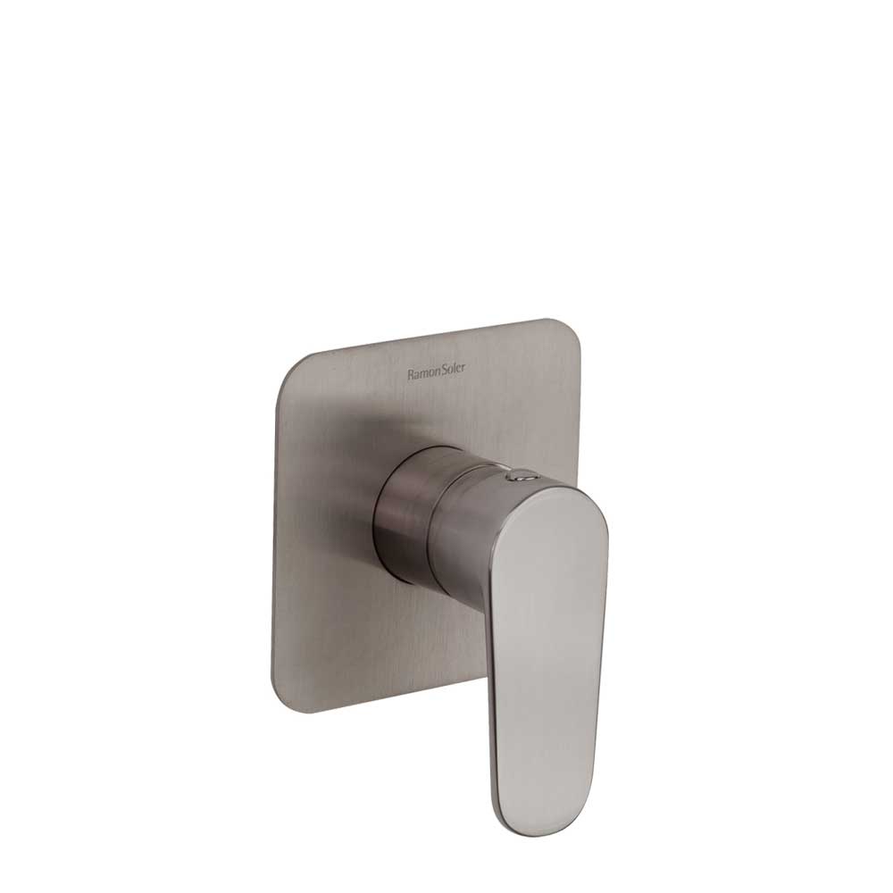 Ramon Soler - Alexia, buckled shower monomand 1 road with metal plate, brushed nickel