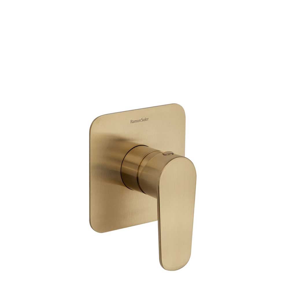 Ramon Soler - Alexia, buckled shower monomand 1 road with metal plate, brushed gold