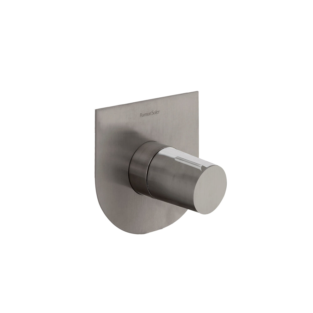 Ramon Soler - Tzar, buckled shower monomand 1 road with metal plate, brushed nickel