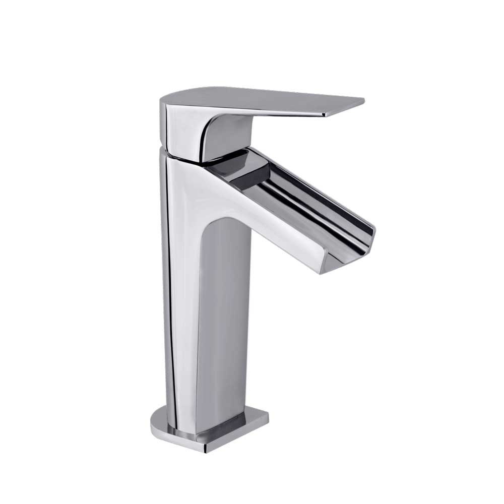 Ramon Soler - Chic urbain, monomando de lavabo avec cascade de tuyau ouvert avec débit limité, chrome