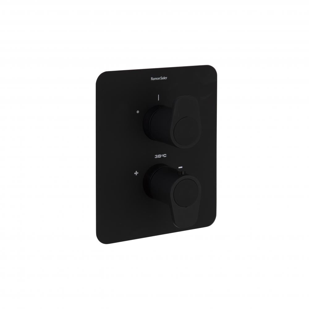 Ramon Soler - Alexia, shower thermostat built 1 track with metal plaque, matt black