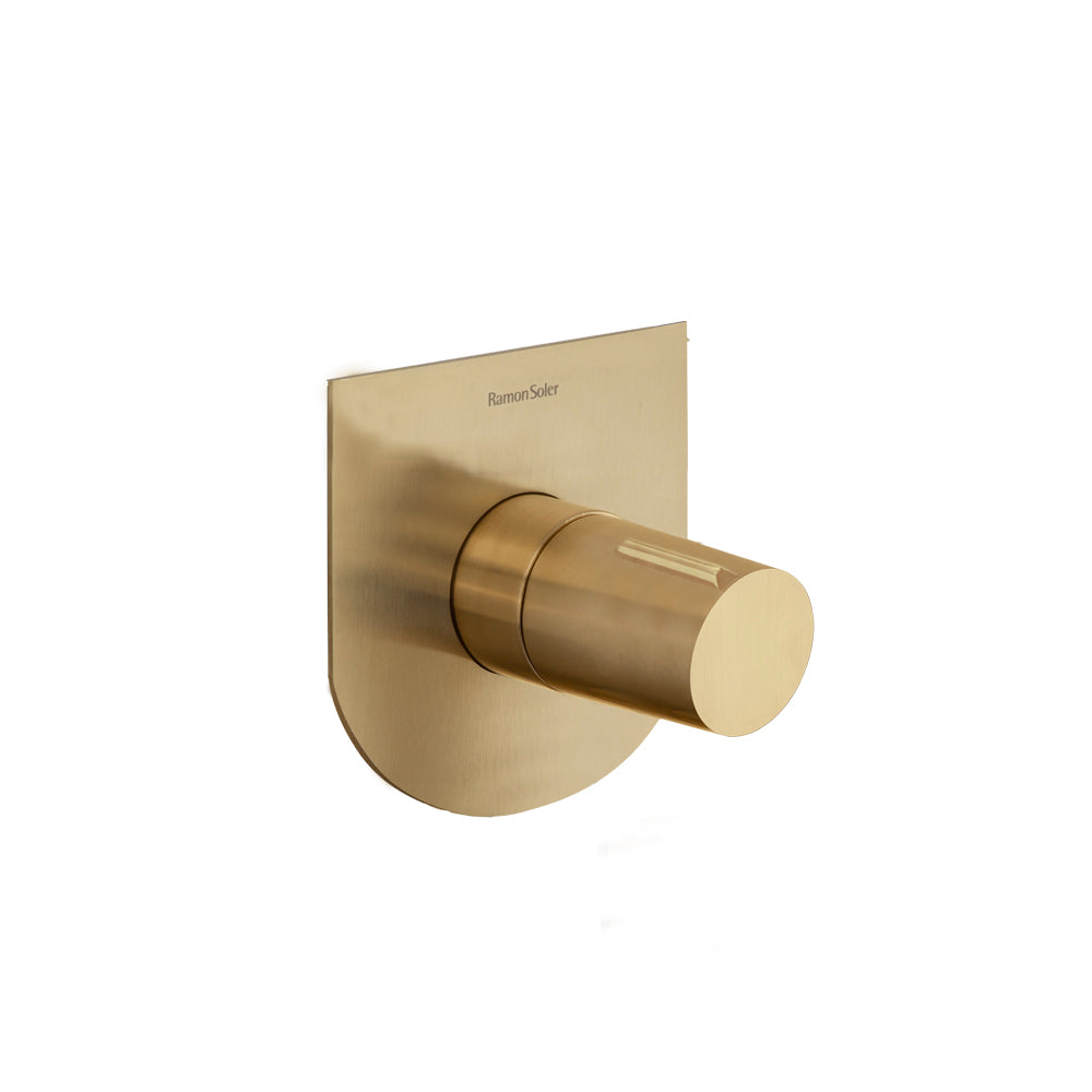 Ramon Soler - Tzar, buckled shower monomand 1 path with metal plate, brushed gold