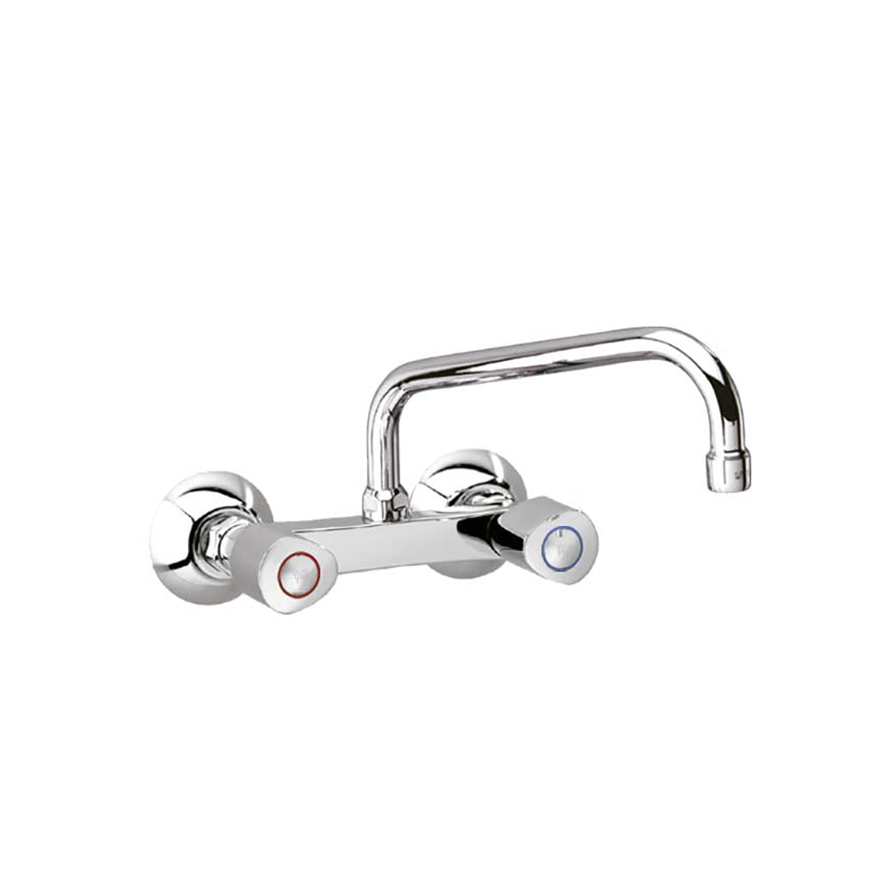 Ramon Soler - Eco, bimando with mural sink with upper tilt upper pipe, chrome