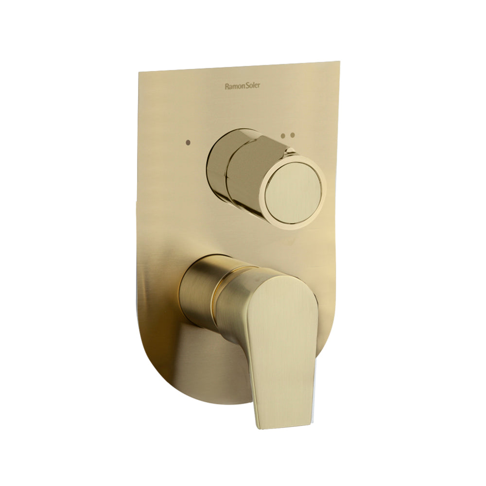 Ramon Soler - Urban Chic, Metallic Embed Douche Monomand 2 manieren met ultraslim S2 -plaat, geborsteld goud