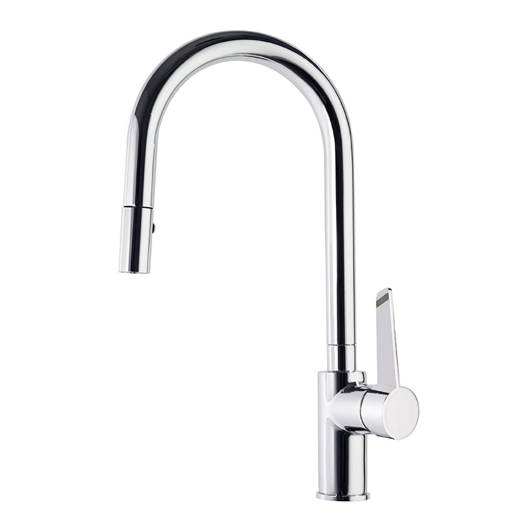 Ramon Soler - Kitchen Monomand med High Metallic Pipe 2 Jets Extractable, Chrome