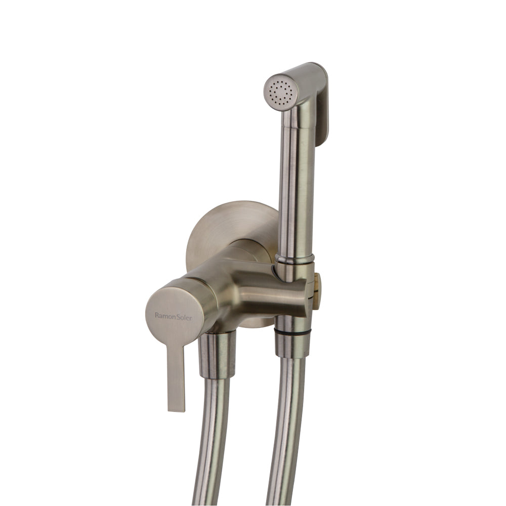 Ramon Soler - Wc Magnet, monomando built -in WC with double security closure and shower, brushed nickel