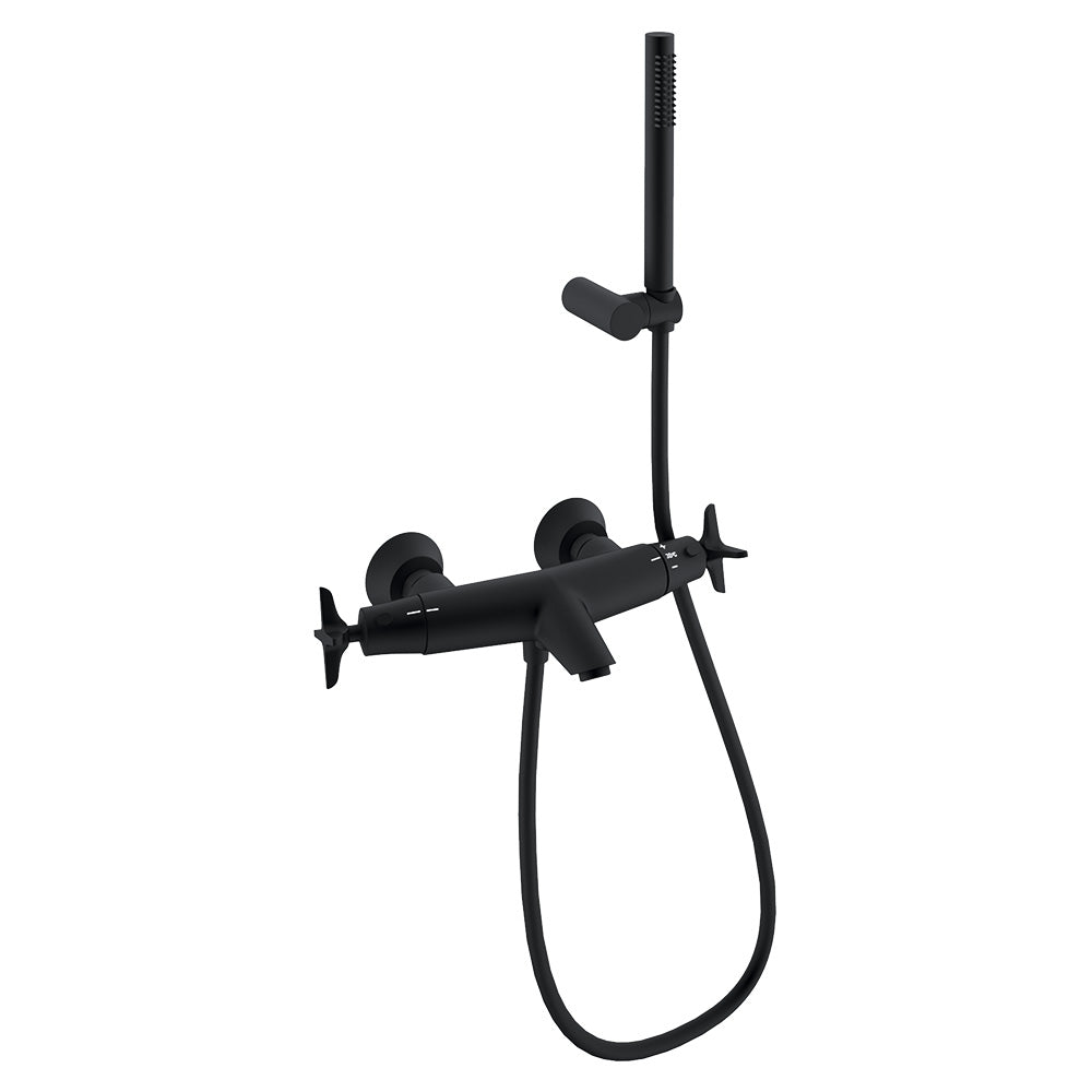 Ramon Soler - Adagio, bath thermostat with shower equipment, matt black