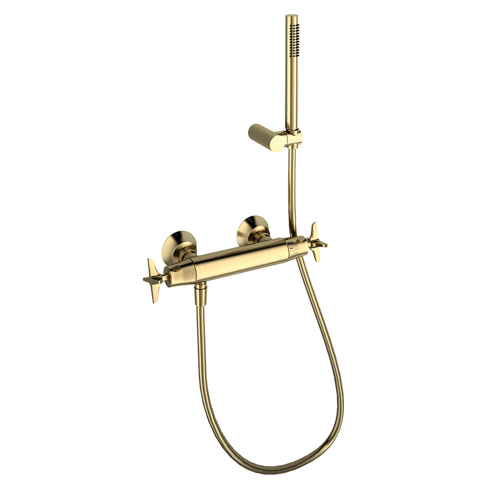 Ramon Soler - Adagio, shower thermostat with shower equipment, brushed gold