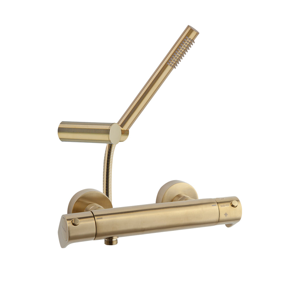 Ramon Soler - Alexia, shower thermostatic, with shower equipment, brushed gold