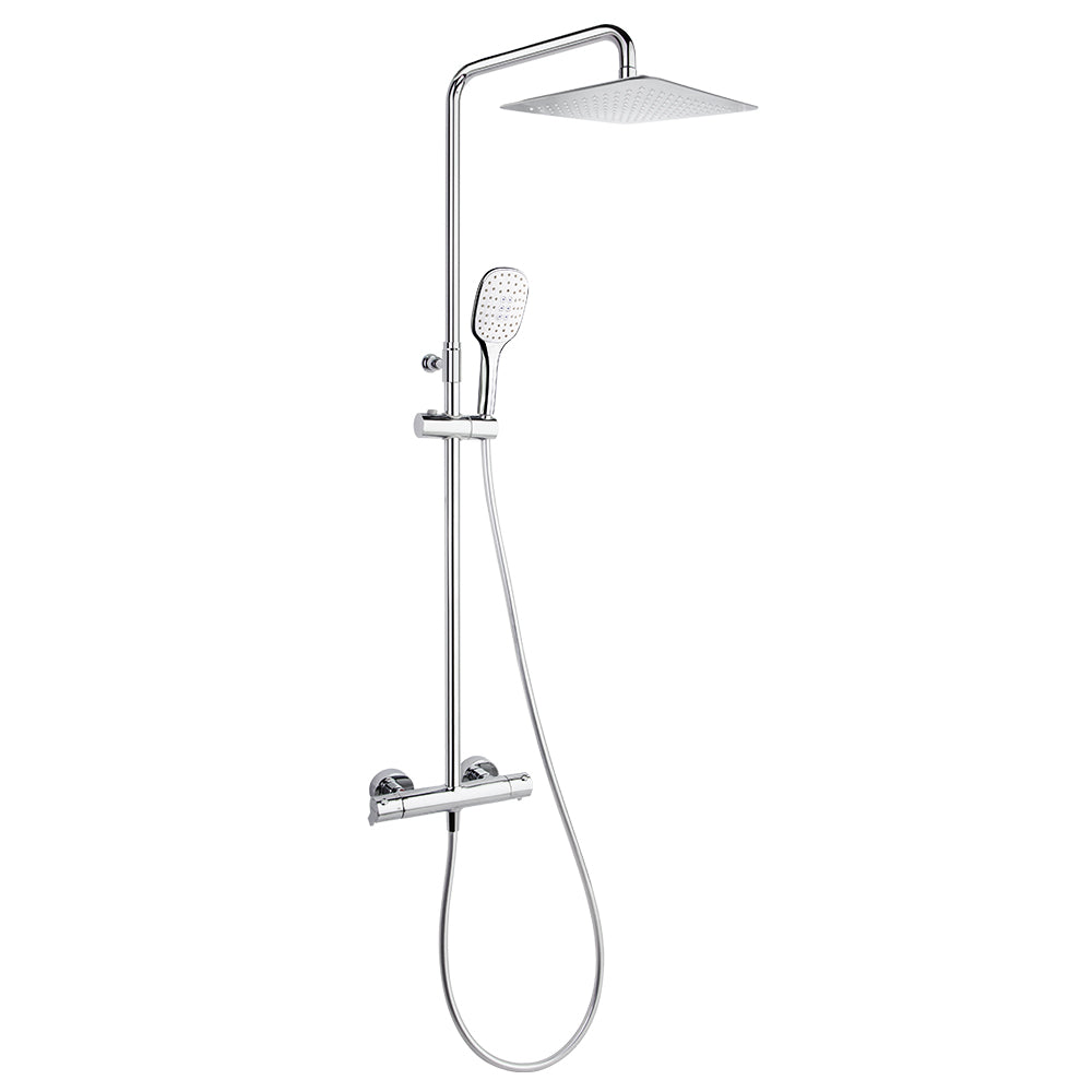 Ramon Soler - Blautherm, thermostatic telescopic shower column with 300 mm square sprayer, chrome