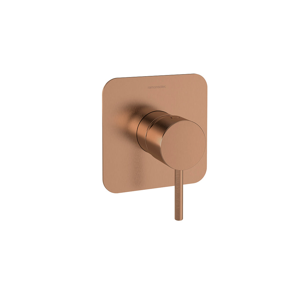 Ramon Soler - Odyssey, buckled shower monomand 1 road with metal plate, brushing copper