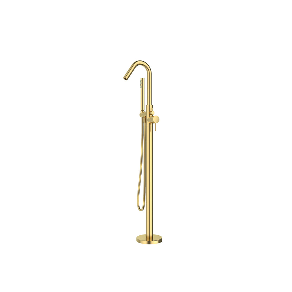 Ramon Soler - Odyssey, column monomando for bathtub with shower equipment, brushed gold