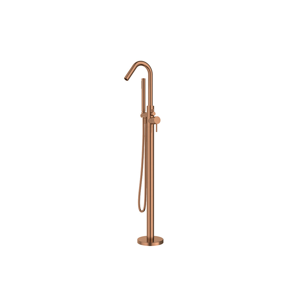 Ramon Soler - Odyssey, monoming column for bathtub with shower equipment, brushing copper