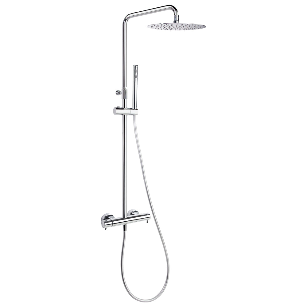 Ramon Soler - Odyssey, thermostatic telescopic shower column with metal sprayer 300mm, chromium