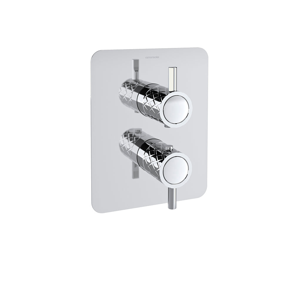 Ramon Soler - Odyssey Jewel, thermostatische douchedouche 1 spoor met metalen plaat, chroom